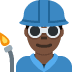 👨🏿‍🏭 man factory worker: dark skin tone display on Twitter